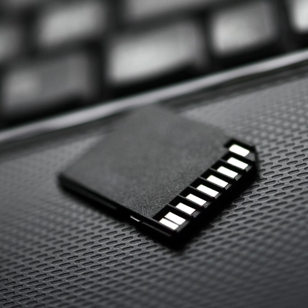 A black SD card